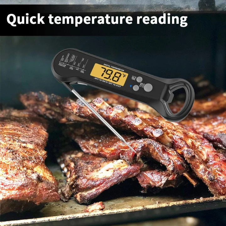 2022 New Digital-Thermometer met Sonde die Vleesthermometer voor het Koken van Huishoudenthermometer vouwen